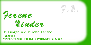 ferenc minder business card